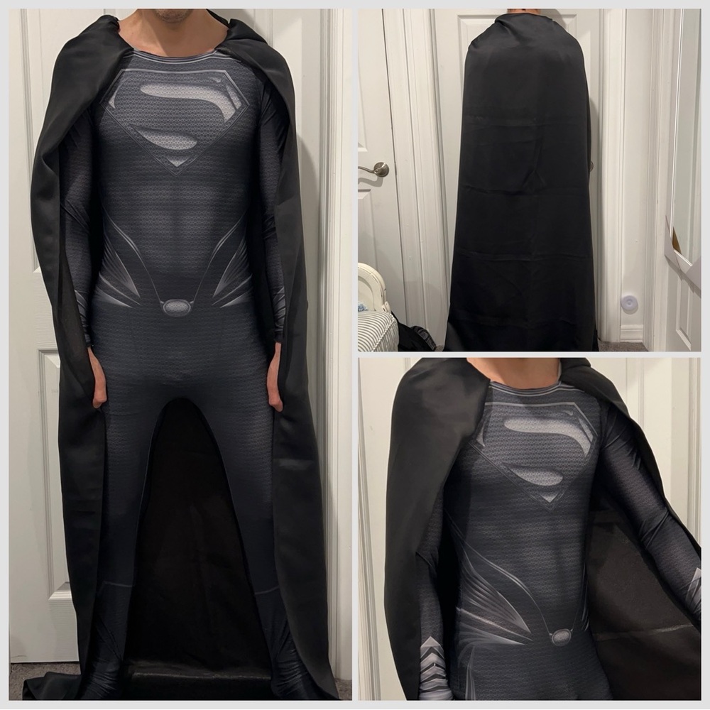 DC Comics Men's Black Superman Man Of Steel  Costume size medium